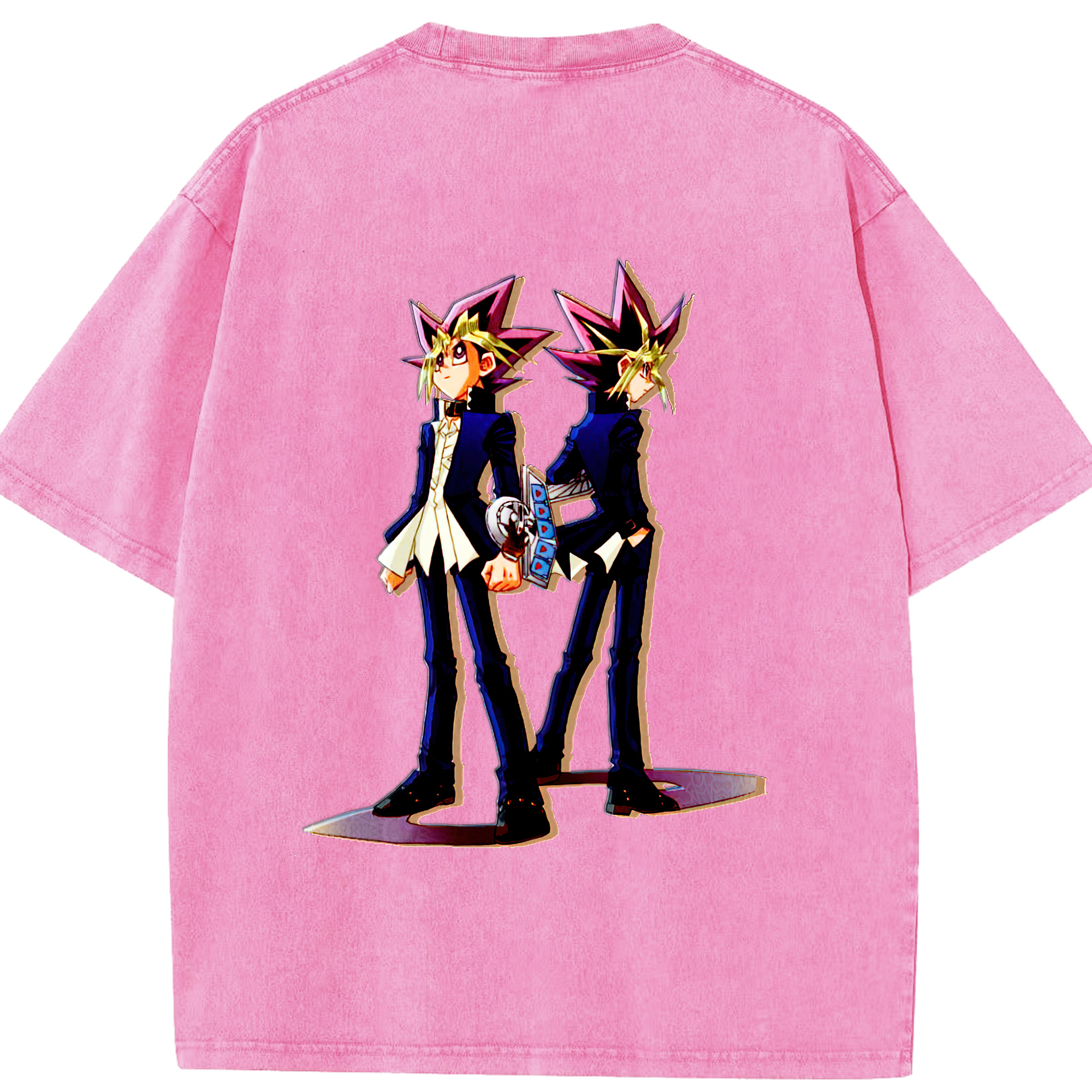 （画像用） 遊☆戯☆王 Yu-Gi-Oh! 綿100% ヴィンテージ風 半袖Tシャツ（背面プリント）
